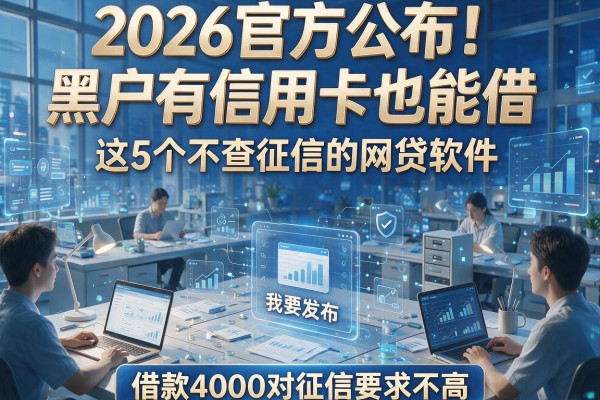 2026官方公布!黑户有信用卡也能借,这5个不查征信的网贷软件,借款4000对征信要求不高
