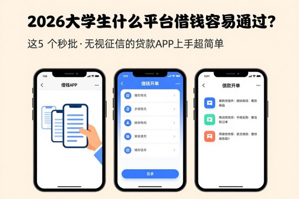 2026大学生什么平台借钱容易通过？这5个秒批无视征信的贷款APP上手超简单