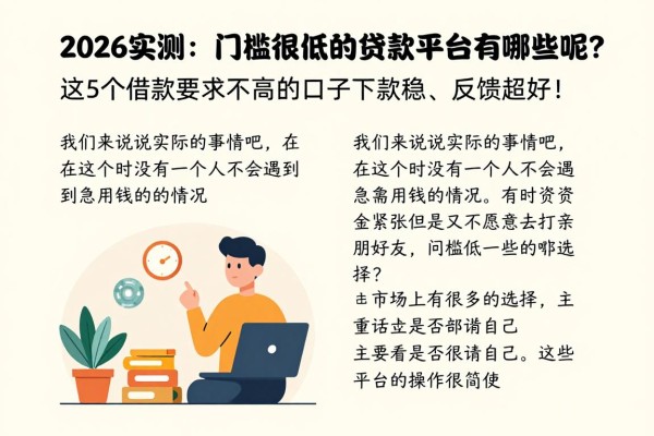 2026实测：门槛很低的贷款平台有哪些呢？这5个借款要求不高的口子下款稳、反馈超好！