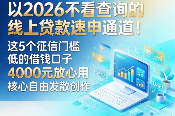 2026不看查询的线上贷款速申通道!这5个征信门槛低的借钱口子,4000元放心用