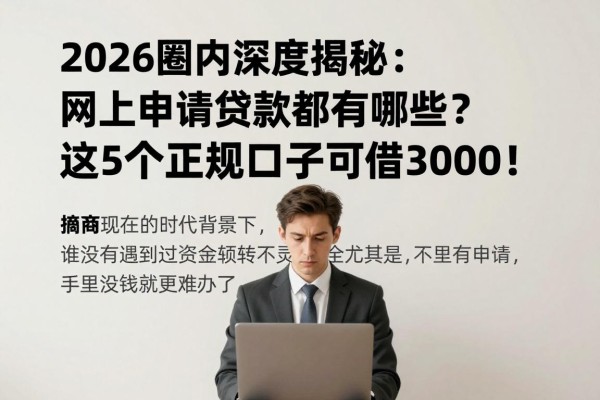 2026圈内深度揭秘：网上申请贷款都有哪些？这5个正规口子可借3000！