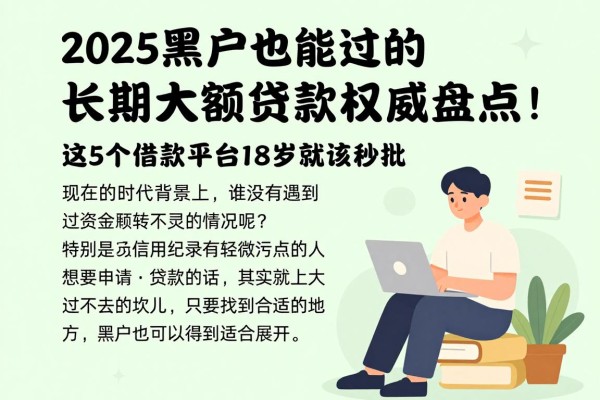 2025黑户也能过的长期大额贷款权威盘点！这5个借款平台18岁就能秒批