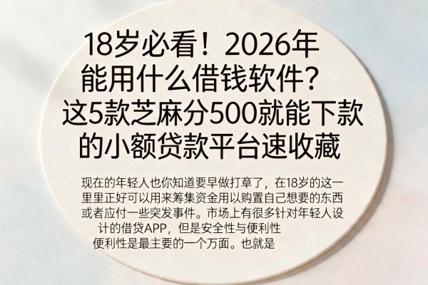 18岁必看！2026年能用什么借钱软件？这5款芝麻分500就能下款的小额贷款平台速收藏