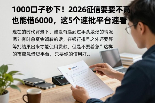 1000口子秒下!2026征信要求不高也能借6000,这5个速批平台速看