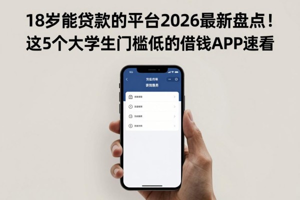 18岁能贷款的平台2026最新盘点!这5个大学生门槛低的借钱APP速看