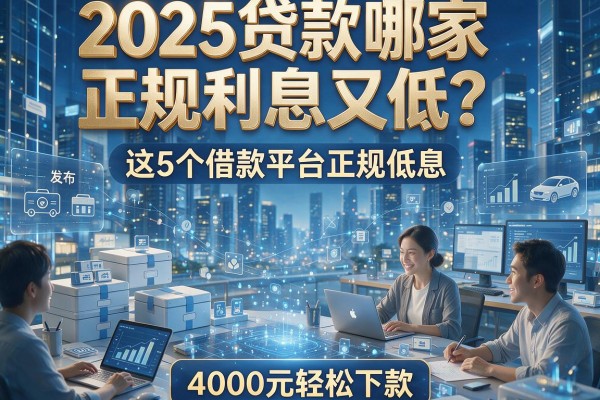 2025贷款哪家正规利息又低？这5个借款平台正规低息，4000元轻松下款