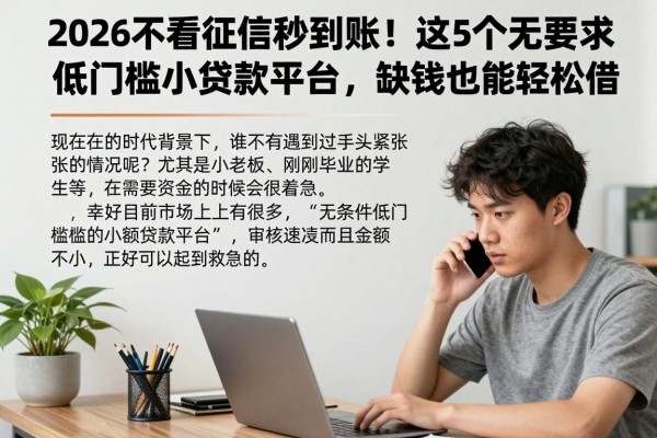 2026不看征信秒到账！这5个无要求低门槛小额贷款平台，缺钱也能轻松借