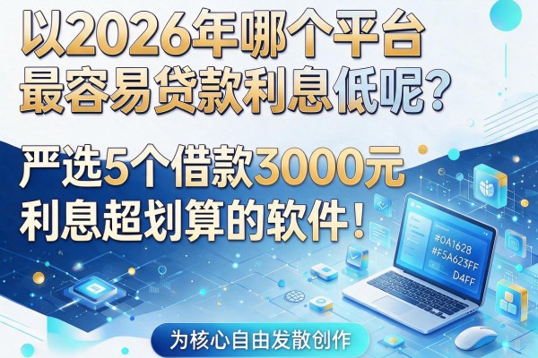 2026年哪个平台最容易贷款利息低呢？严选5个借款3000元利息超划算的软件！