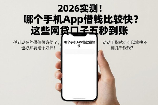 2026实测！哪个手机app借钱比较快？这些网贷口子五秒到账