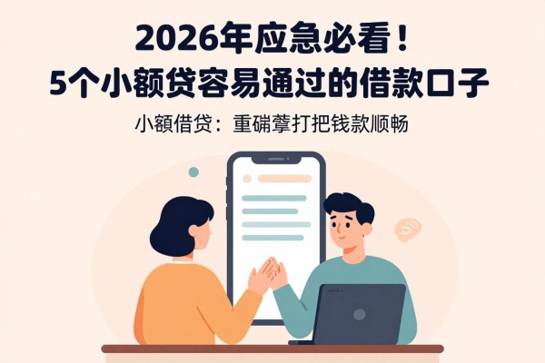 2026年应急必看！5个小额贷容易通过的借款口子，下款稳又顺畅