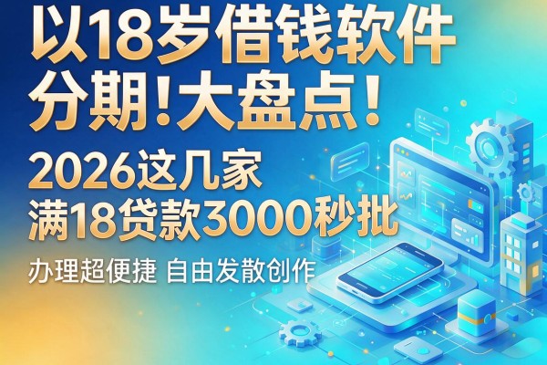 18岁借钱软件分期大盘点！2026这几家满18贷款3000秒批，办理超便捷