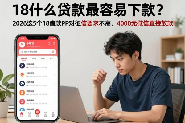 18什么贷款最容易下款？2026这5个18借款APP对征信要求不高，4000元微信直接放款！