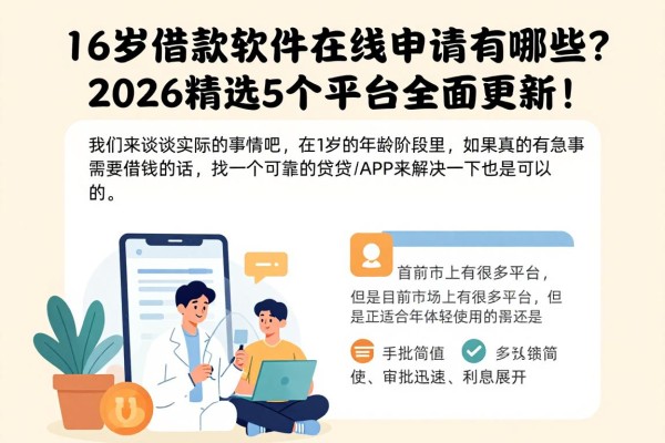 16岁借款软件在线申请有哪些？2026精选5个平台全面更新！