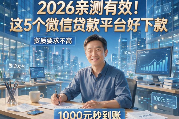 2026亲测有效！这5个微信贷款平台好下款，资质要求不高，1000元秒到账
