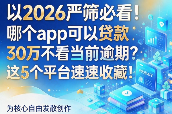 2026严筛必看!哪个app可以贷款30万不看当前逾期?这5个平台速速收藏!