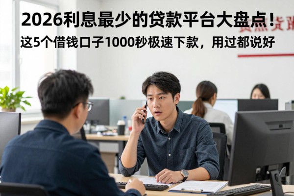 2026利息最少的贷款平台大盘点!这5个借钱口子1000秒极速下款,用过都说好