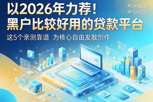 2026年力荐!黑户比较好用的贷款平台,这5个亲测靠谱