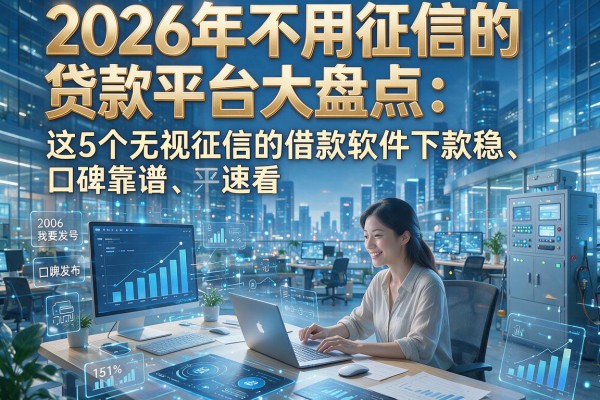 2026年不用征信的贷款平台大盘点：这5个无视征信的借款软件下款稳、口碑靠谱，速看！