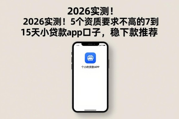 2026实测！5个资质要求不高的7到15天小额贷款app口子，稳下款推荐