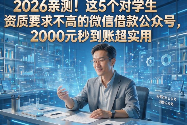 2026亲测!这5个对学生资质要求不高的微信借款公众号,2000元秒到账超实用