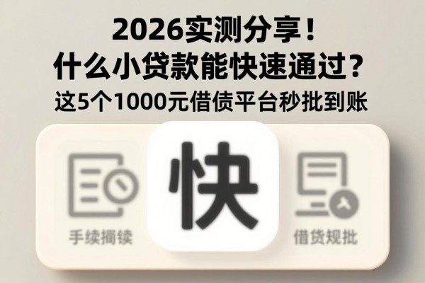 2026实测分享!什么小贷款能快速通过?这5个1000元借款平台秒批到账