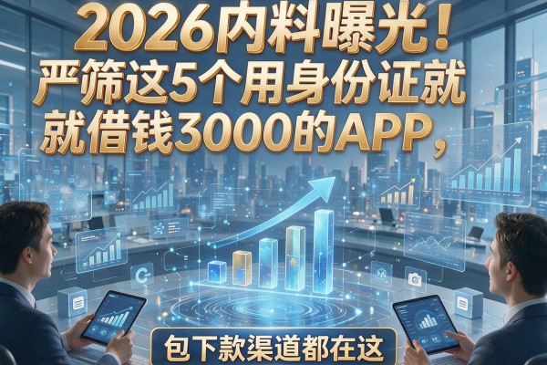 2026内料曝光！严筛这5个用身份证就能借钱3000的APP，包下款渠道都在这！