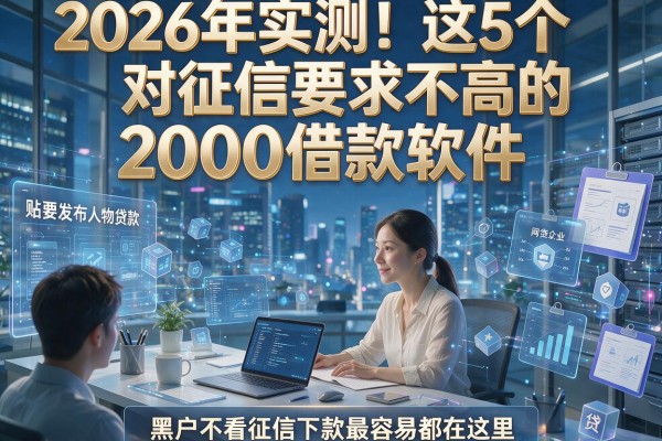 2026年实测！这5个对征信要求不高的2000借款软件，黑户不看征信下款最容易的网贷都在这里