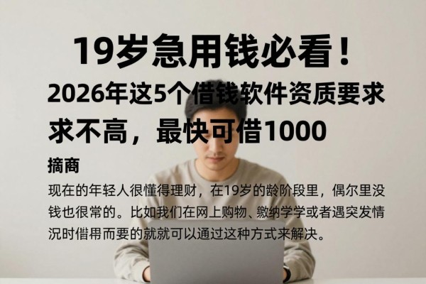 19岁急用钱必看！2026年这5个借钱软件资质要求不高，最快可借1000