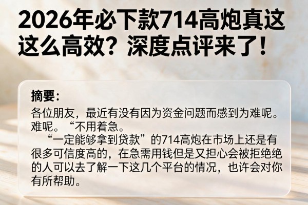 2026年必下款714高炮真这么高效？深度点评来了！