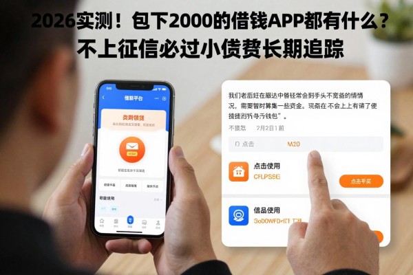 2026实测！包下2000的借钱APP都有什么？不上征信必过小额贷款长期追踪