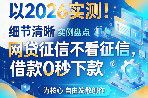 2026实测！这6家网贷征信不看征信，借款0秒下款实例盘点