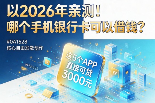 2026年亲测！哪个手机银行卡可以借钱？这5个APP直接可贷3000元