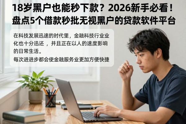 18岁黑户也能秒下款？2026新手必看！盘点5个借款秒批无视黑户的贷款软件平台