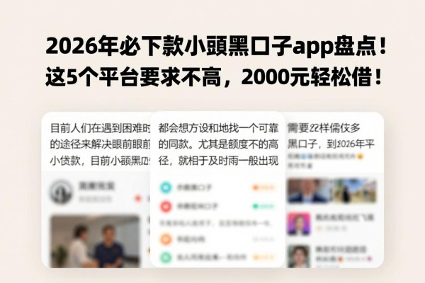 2026年必下款小额黑口子app盘点！这5个平台要求不高，2000元轻松借！