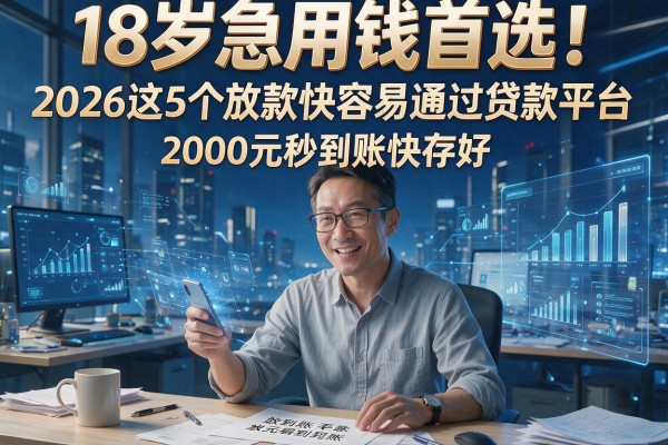 18岁急用钱首选！2026这5个放款快容易通过贷款平台，2000元秒到账快存好