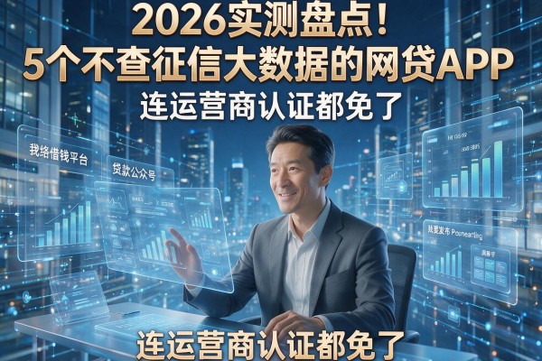 2026实测盘点！5个不查征信大数据的网贷APP，连运营商认证都免了