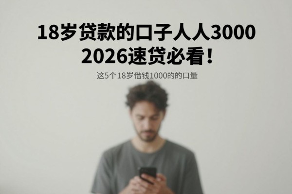 18岁贷款的口子人人3000,2026速贷必看!这5个18岁借钱1000的口子速速收藏