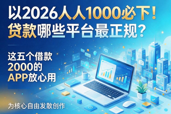 2026人人1000必下!贷款哪些平台最正规?这五个借款2000的APP放心用