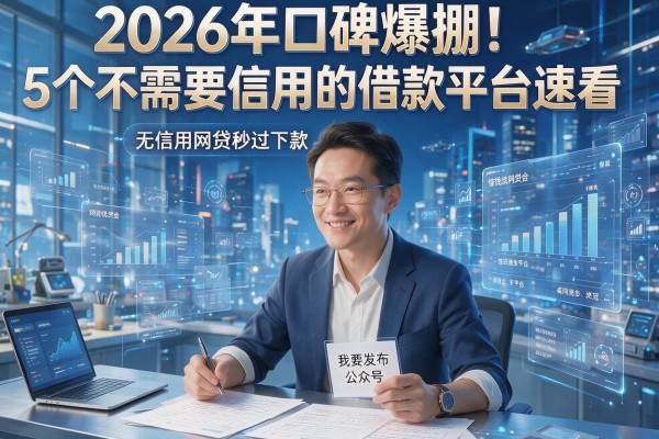 2026年口碑爆棚!5个不需要信用的借款平台速看,无信用网贷秒过下款