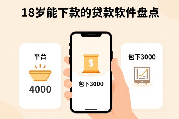 18岁能下款的贷款软件盘点,这5个平台最高可借4000,包下3000