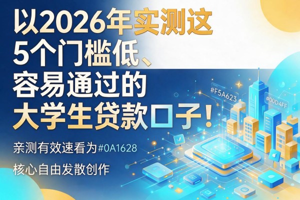 2026年实测这5个门槛低、容易通过的大学生贷款口子!亲测有效速看