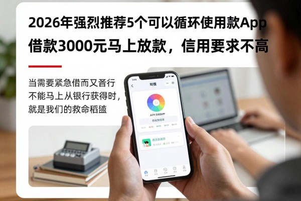 2026年强烈推荐!5个可以循环使用的贷款app,借款3000元马上放款,信用要求不高
