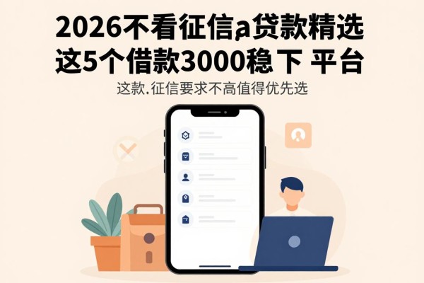2026不看征信app贷款精选：这5个借款3000稳下平台，征信要求不高值得优先选