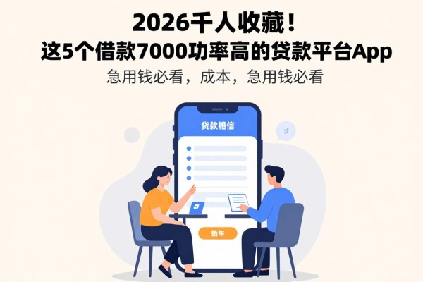 2026千人收藏！这5个借款7000成功率高的贷款平台App，急用钱必看