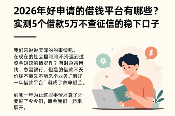 2026年好申请的借钱平台有哪些?实测5个借款5万不查征信的稳下口子!