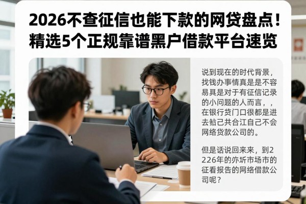 2026不查征信也能下款的网贷盘点！精选5个正规靠谱黑户借款平台速览