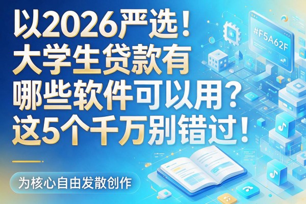 2026严选！大学生贷款有哪些软件可以用？这5个千万别错过！