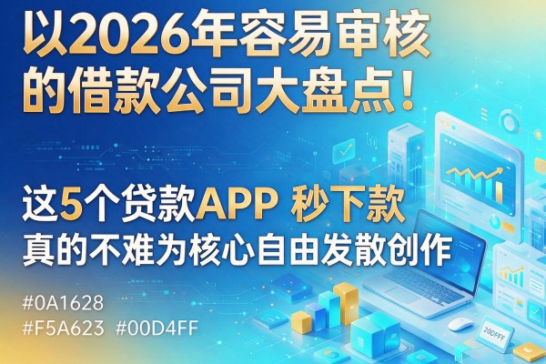 2026年容易审核的借款公司大盘点！这5个贷款APP秒下款真的不难