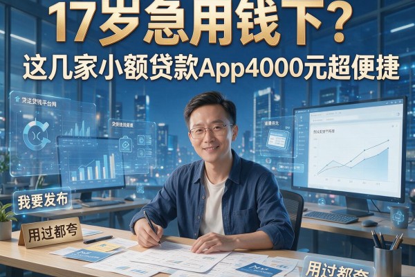 17岁急用钱下？这几家小额贷款App4000元超便捷，用过都夸！