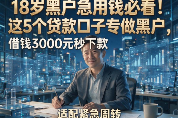 18岁黑户急用钱必看!这5个贷款口子专做黑户,借钱3000元秒下款适配紧急周转